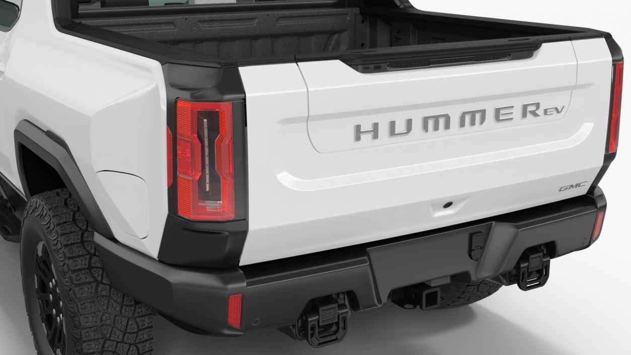 3D GMC Hummer EV Pickup White Rigged model