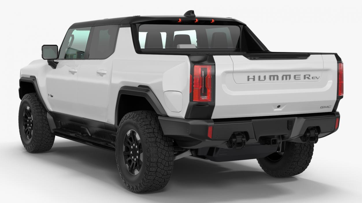 3D GMC Hummer EV Pickup White Rigged model