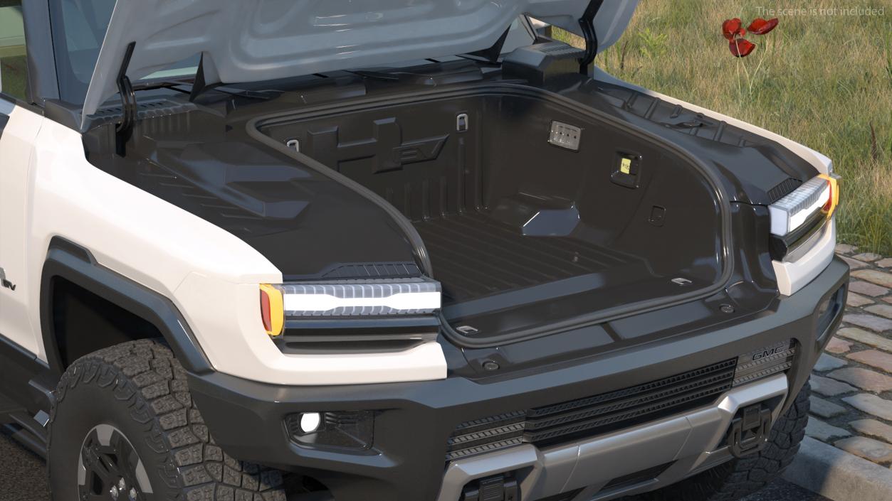 3D GMC Hummer EV Pickup White Rigged model