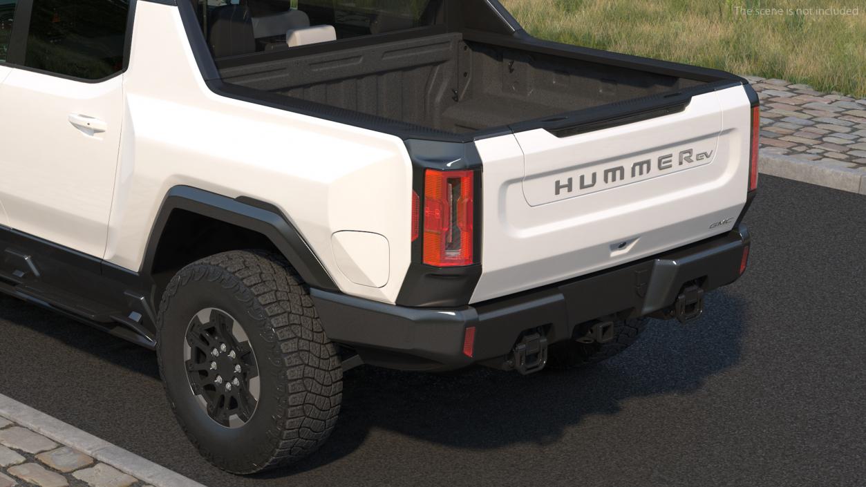 3D GMC Hummer EV Pickup White Rigged model