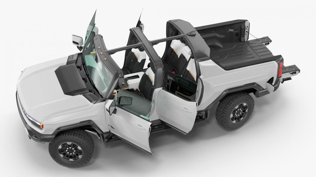 3D GMC Hummer EV Pickup White Rigged model