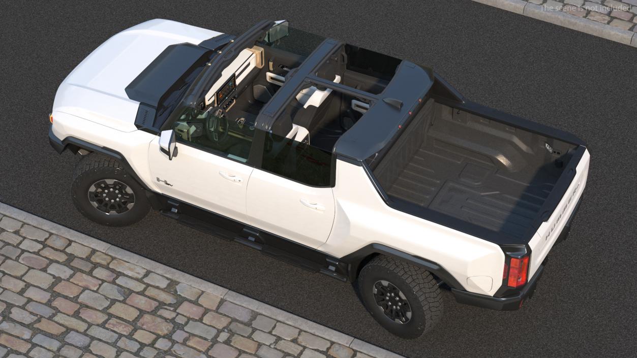 3D GMC Hummer EV Pickup White Rigged model