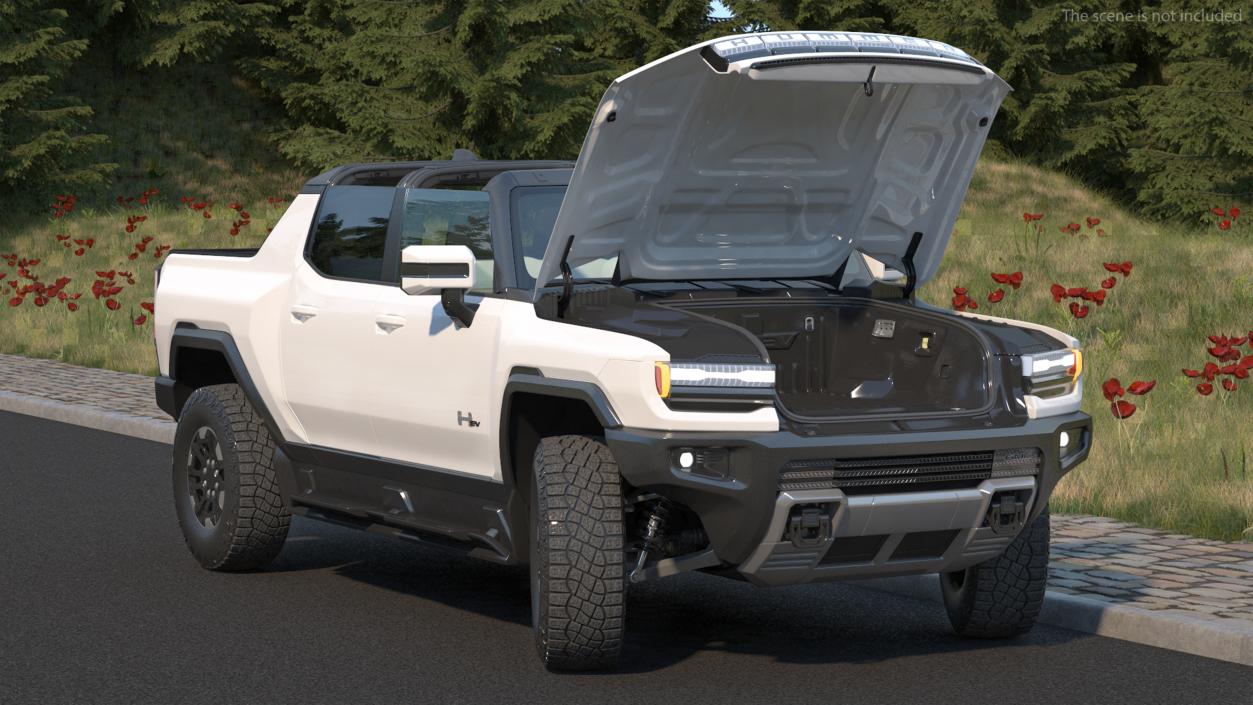 3D GMC Hummer EV Pickup White Rigged model