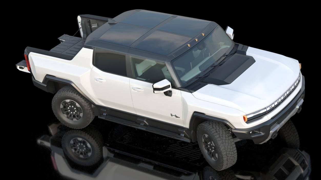 3D GMC Hummer EV Pickup White Rigged model