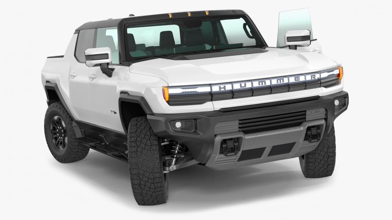 3D GMC Hummer EV Pickup White Rigged model