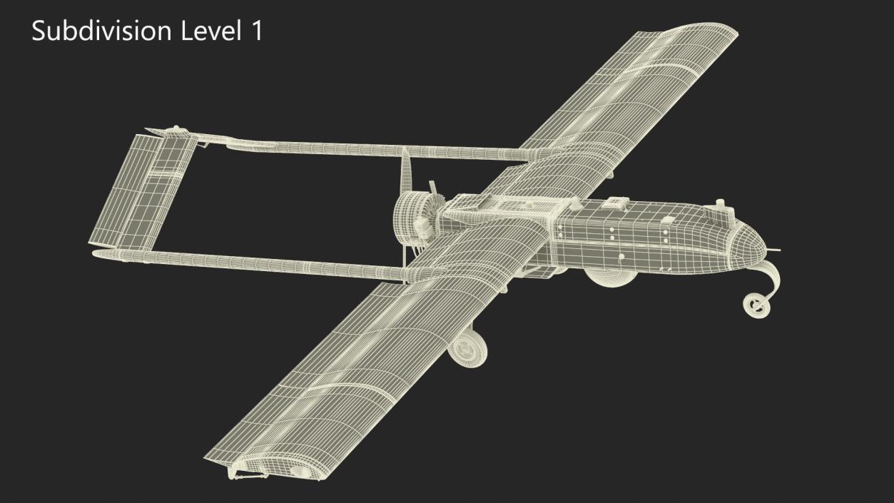 3D Unmanned Aerial Vehicle UAV Drone AAI RQ 7 Shadow Rigged