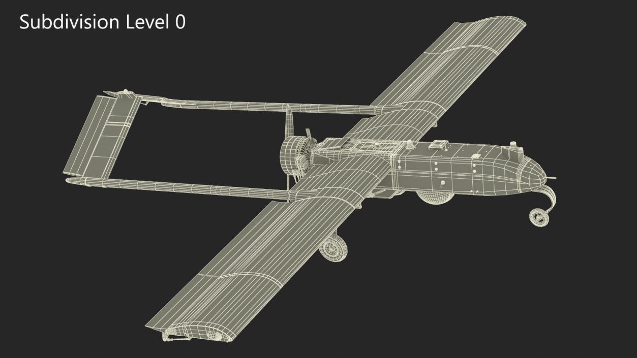 3D Unmanned Aerial Vehicle UAV Drone AAI RQ 7 Shadow Rigged