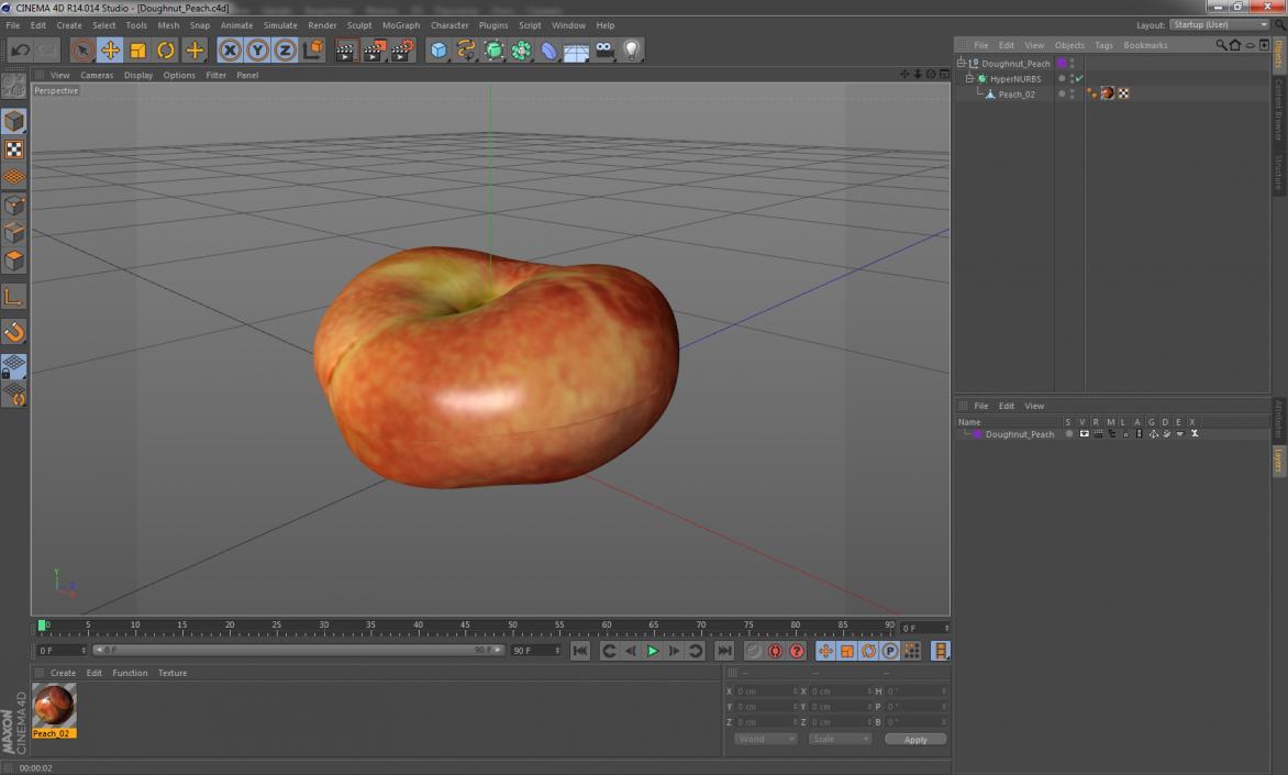 Doughnut Peach 3D model
