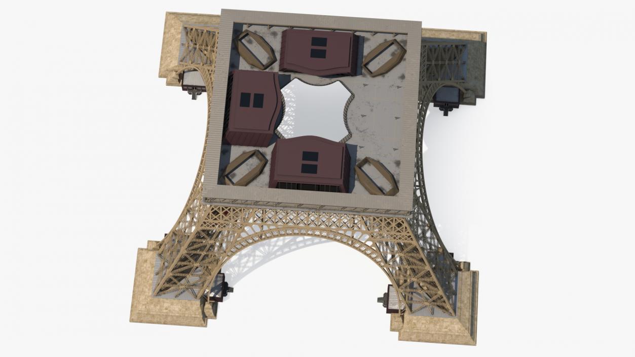 3D model Eiffel Tower Pillars