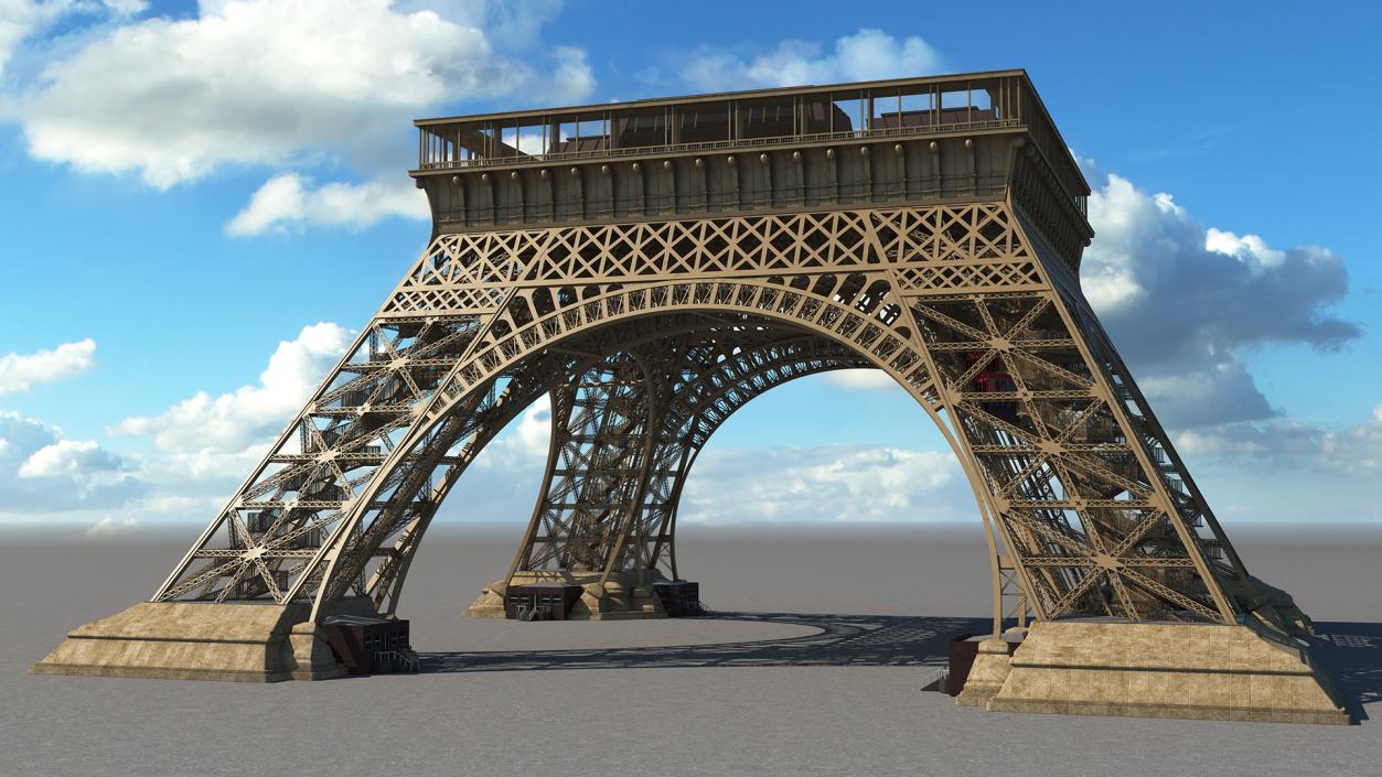 3D model Eiffel Tower Pillars