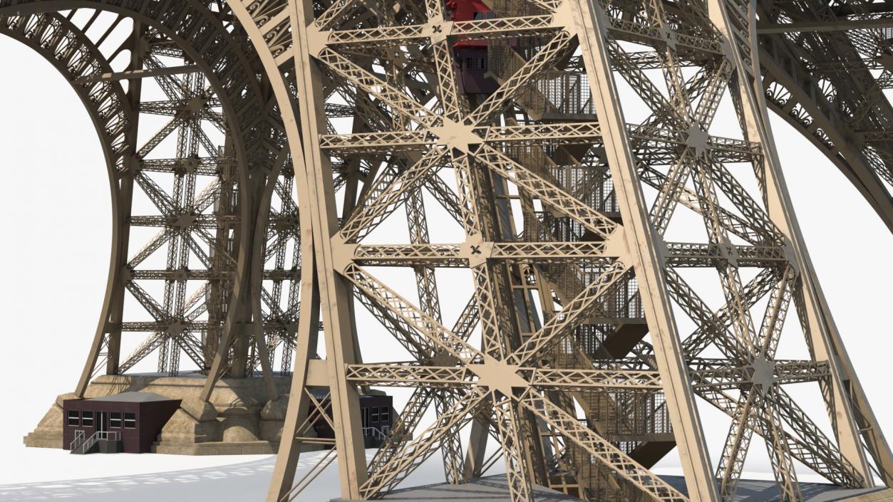 3D model Eiffel Tower Pillars