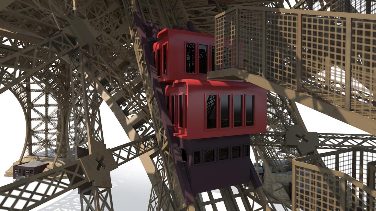 3D model Eiffel Tower Pillars