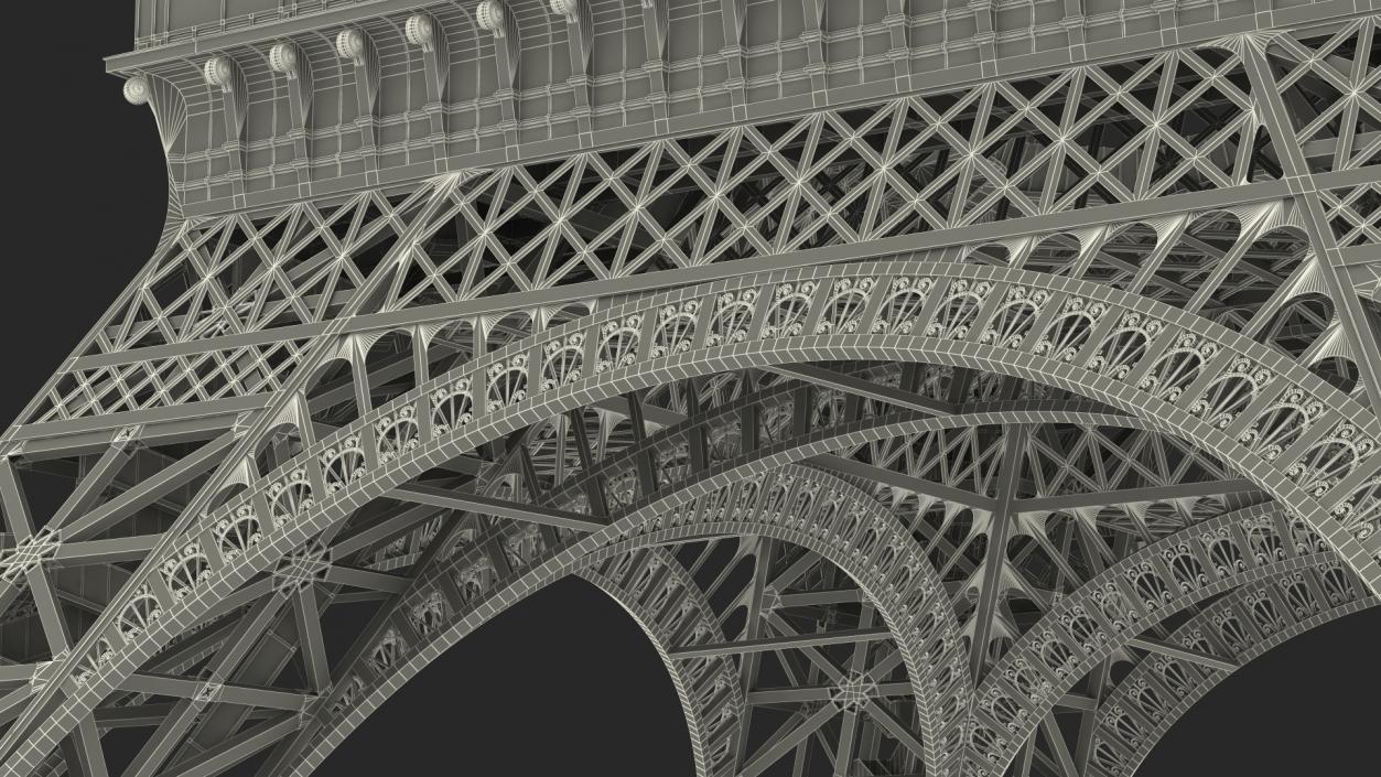 3D model Eiffel Tower Pillars