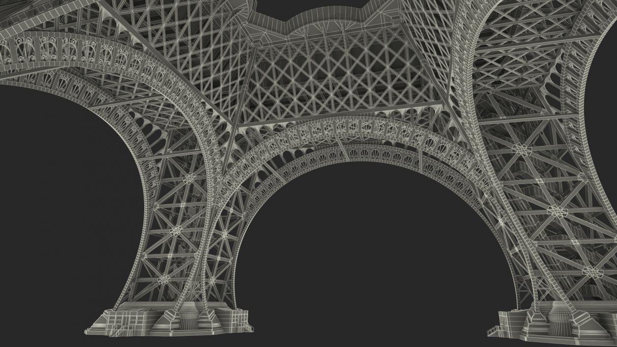 3D model Eiffel Tower Pillars