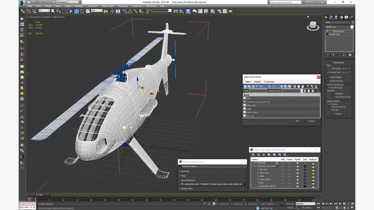 Camcopter UAV Rotorcraft 3D model