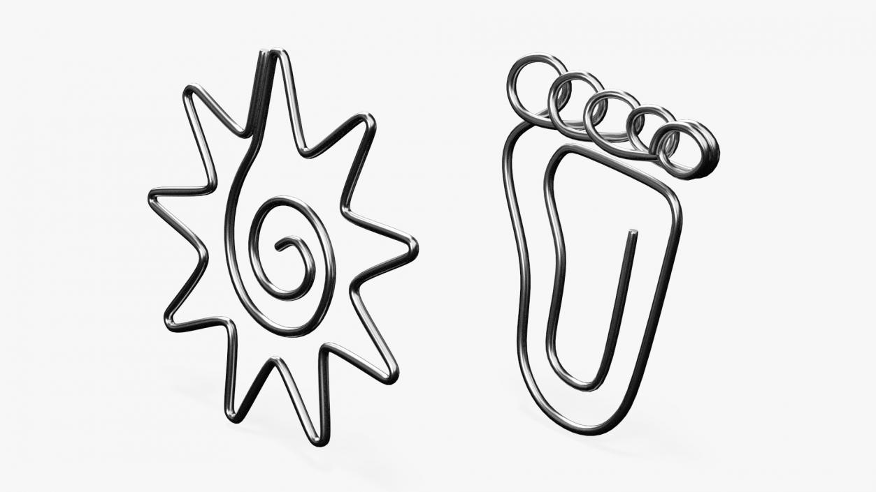 3D model Shaped Paper Clips Silver