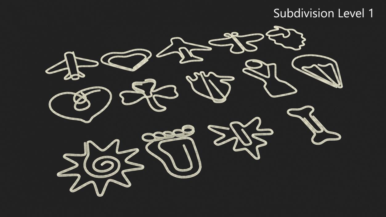 3D model Shaped Paper Clips Silver