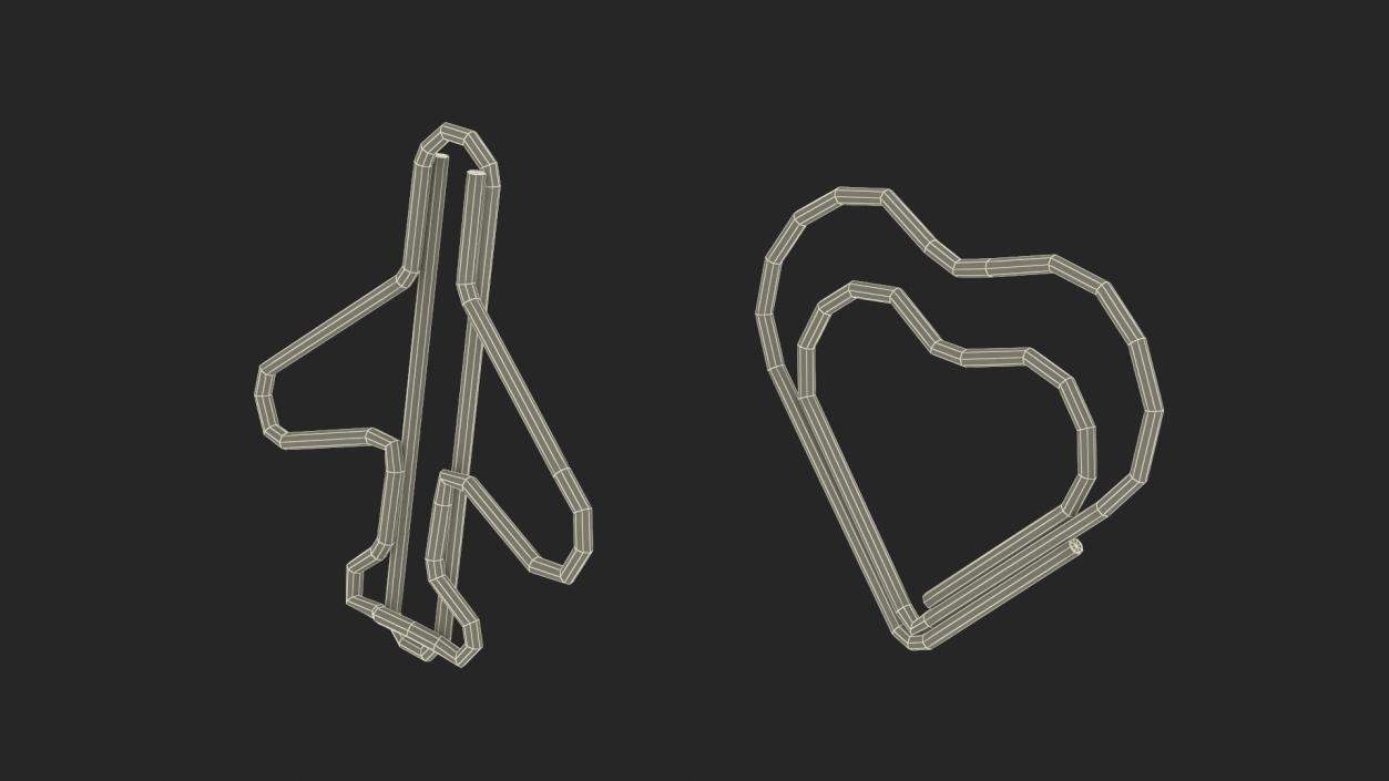 3D model Shaped Paper Clips Silver