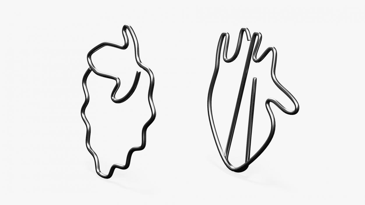 3D model Shaped Paper Clips Silver