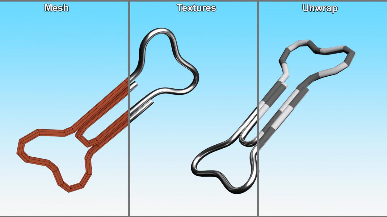 3D model Shaped Paper Clips Silver