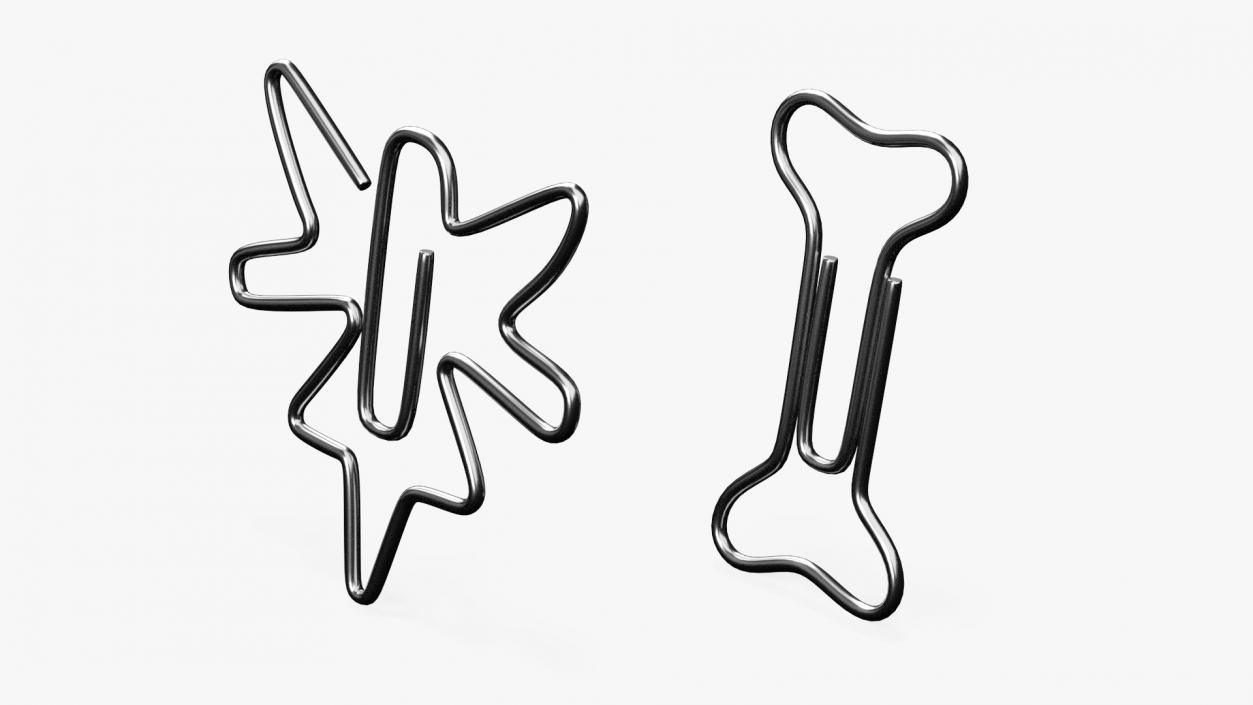 3D model Shaped Paper Clips Silver