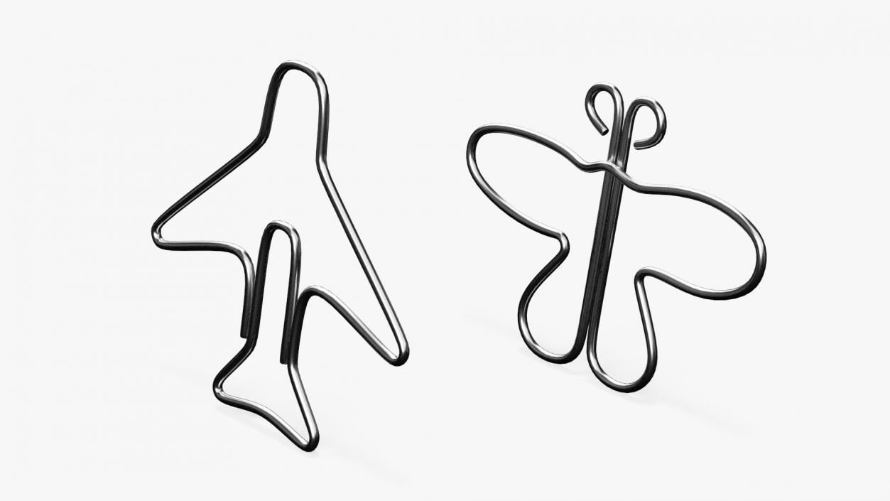 3D model Shaped Paper Clips Silver