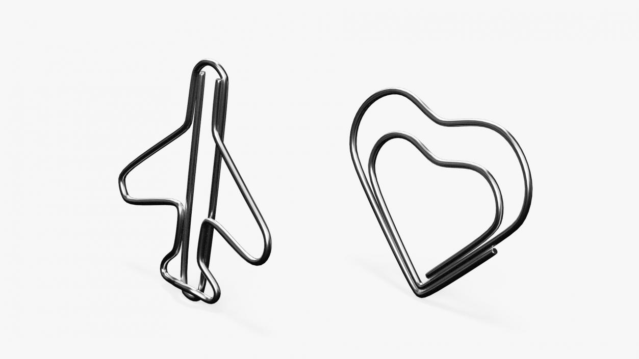 3D model Shaped Paper Clips Silver