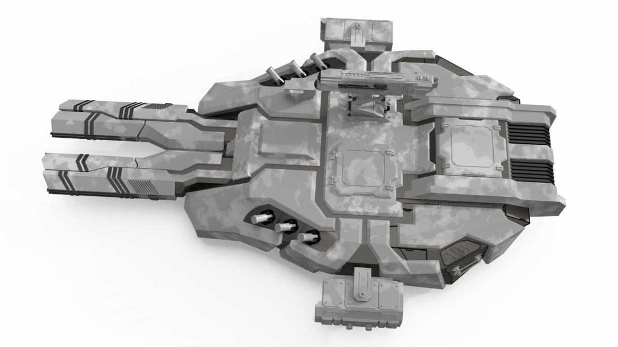 Sci Fi Heavy Turret Winter Khaki 3D