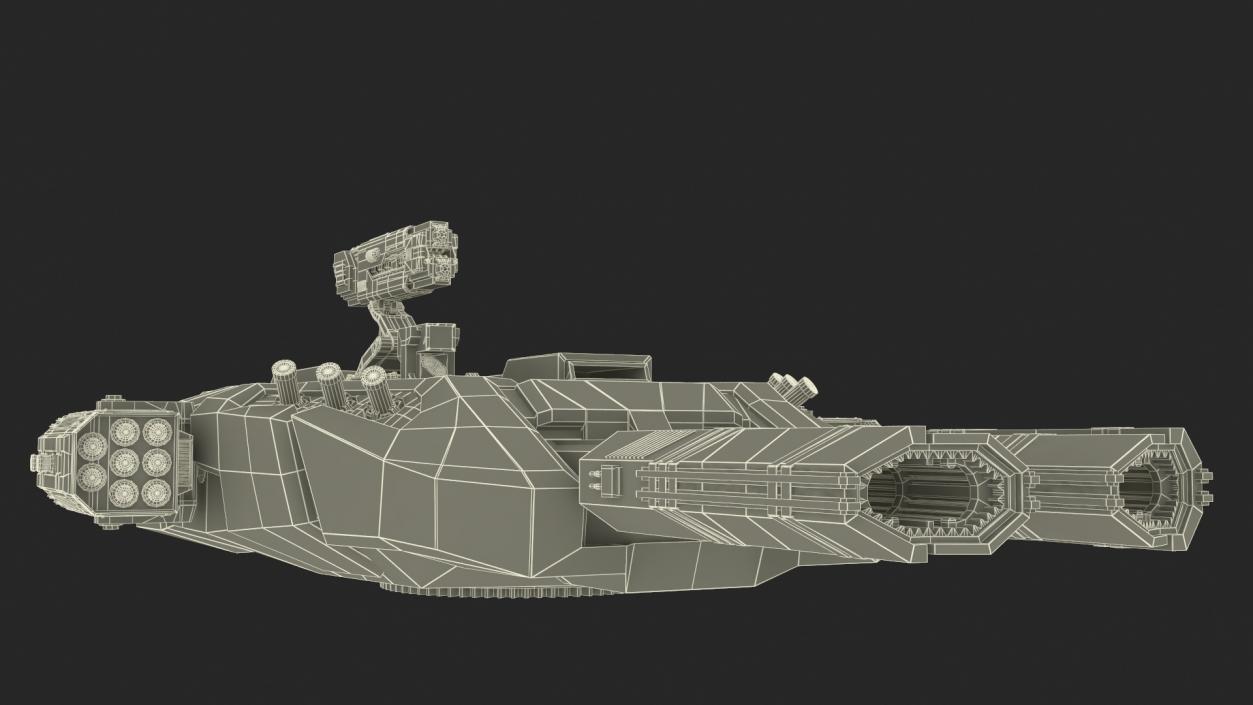 Sci Fi Heavy Turret Winter Khaki 3D