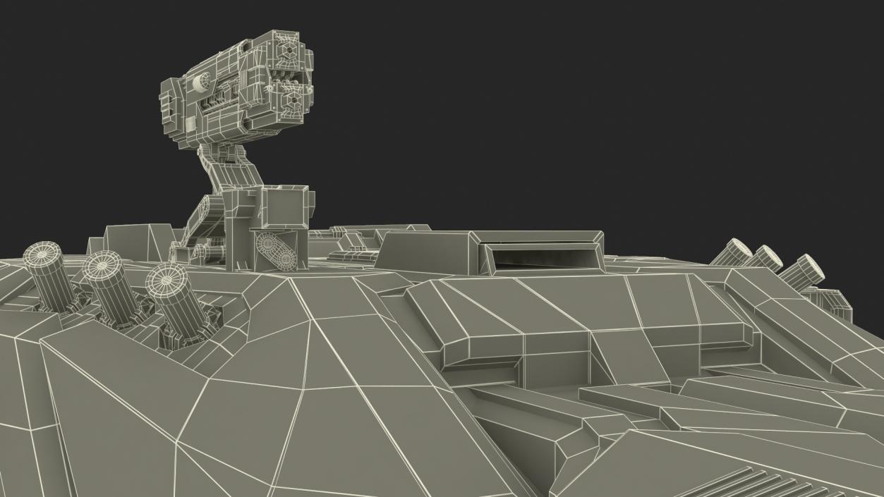 Sci Fi Heavy Turret Winter Khaki 3D