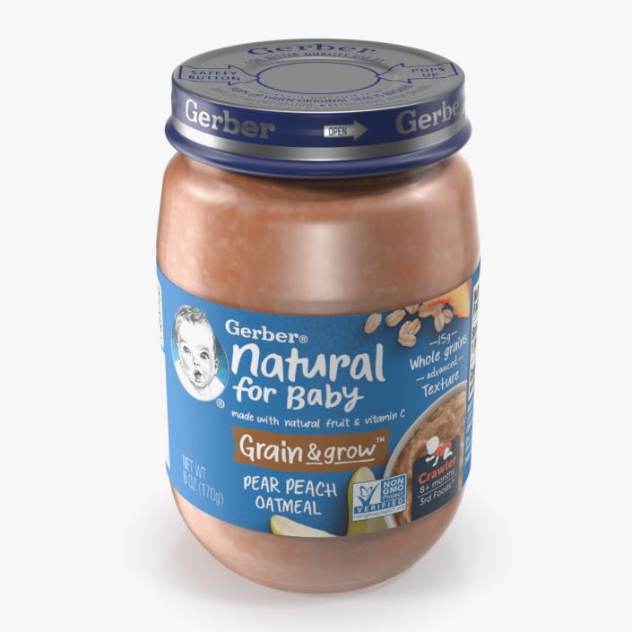 3D Organic Gerber Baby Food Jar Pear 170g model