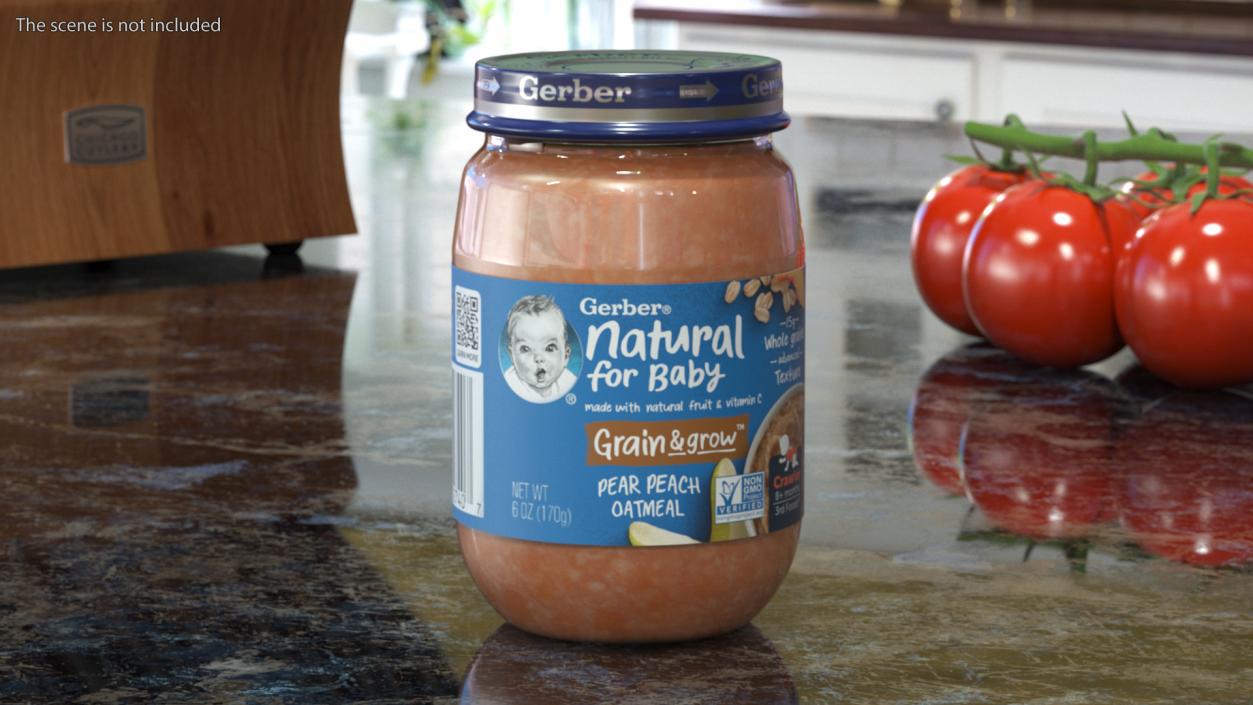 3D Organic Gerber Baby Food Jar Pear 170g model