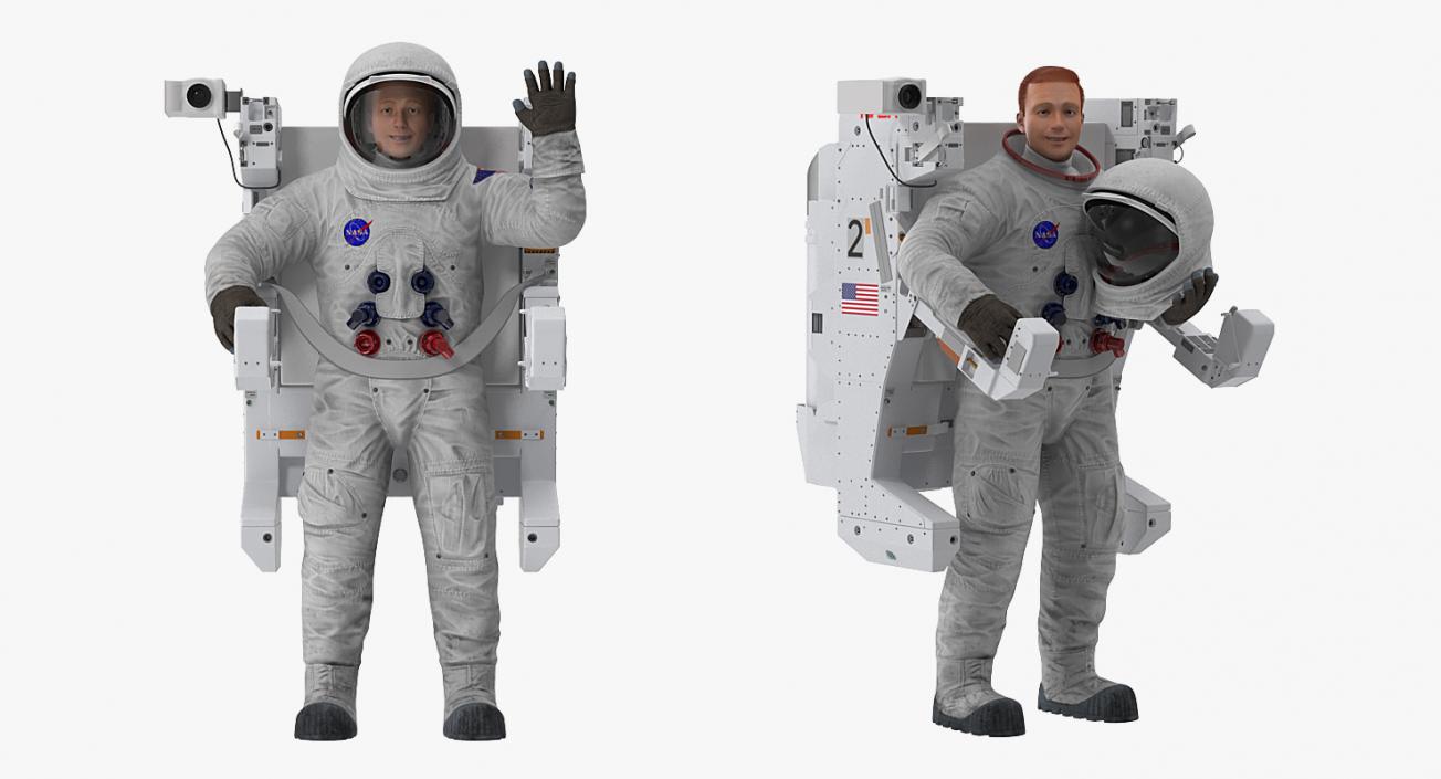 3D model Rigged Astronauts Collection 5