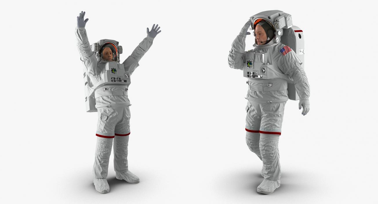 3D model Rigged Astronauts Collection 5