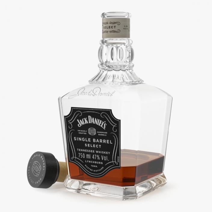 Open Bottle of Jack Daniels Dark 3D