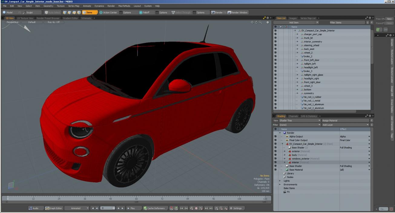 3D model EV Compact Car Simple Interior