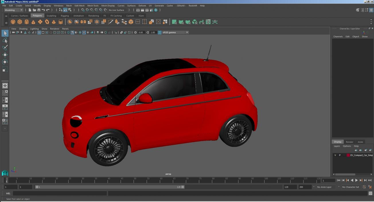 3D model EV Compact Car Simple Interior