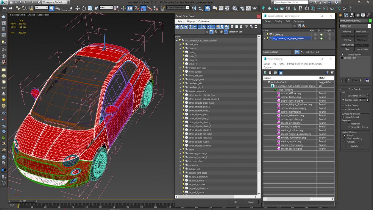 3D model EV Compact Car Simple Interior