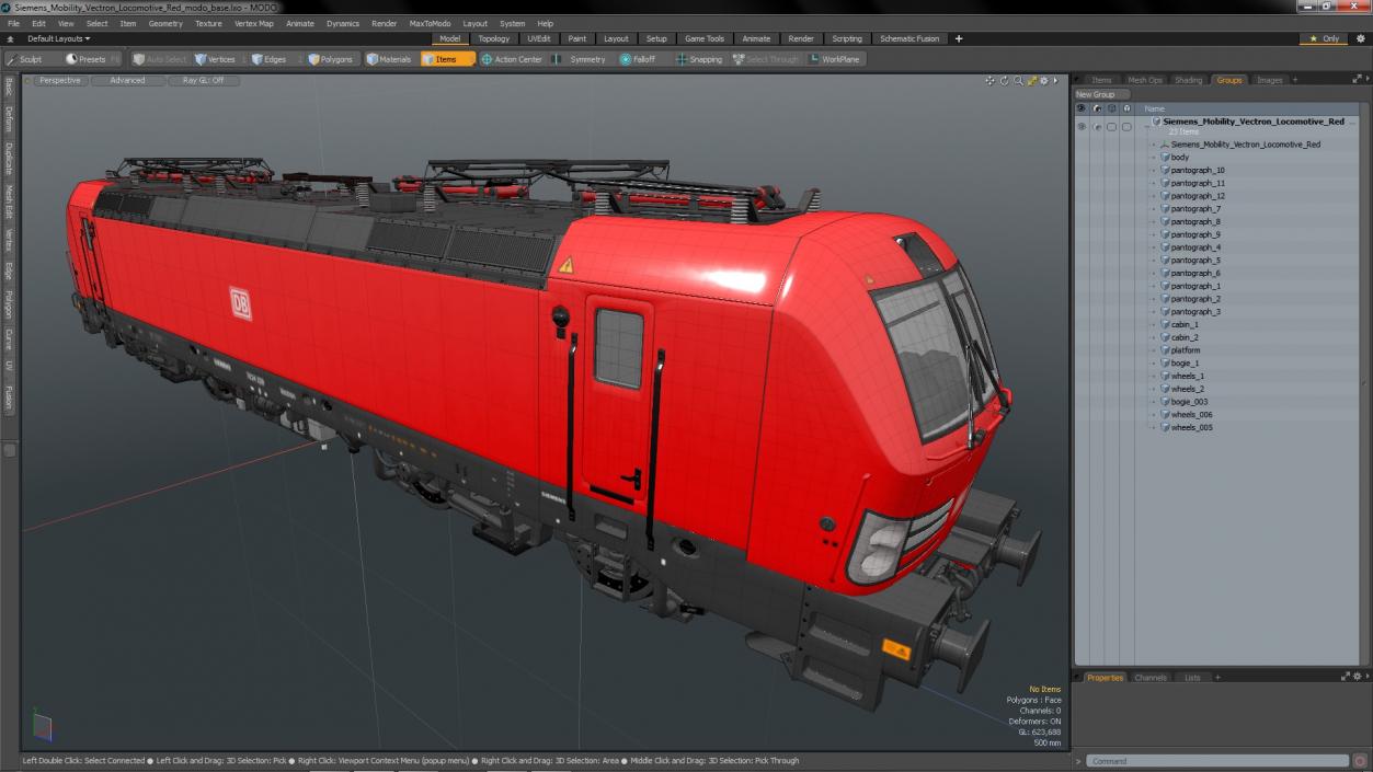 Siemens Mobility Vectron Locomotive Red 3D model