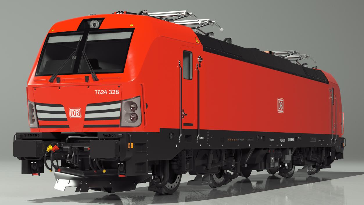 Siemens Mobility Vectron Locomotive Red 3D model