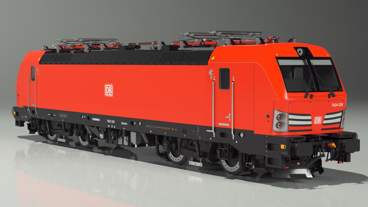 Siemens Mobility Vectron Locomotive Red 3D model