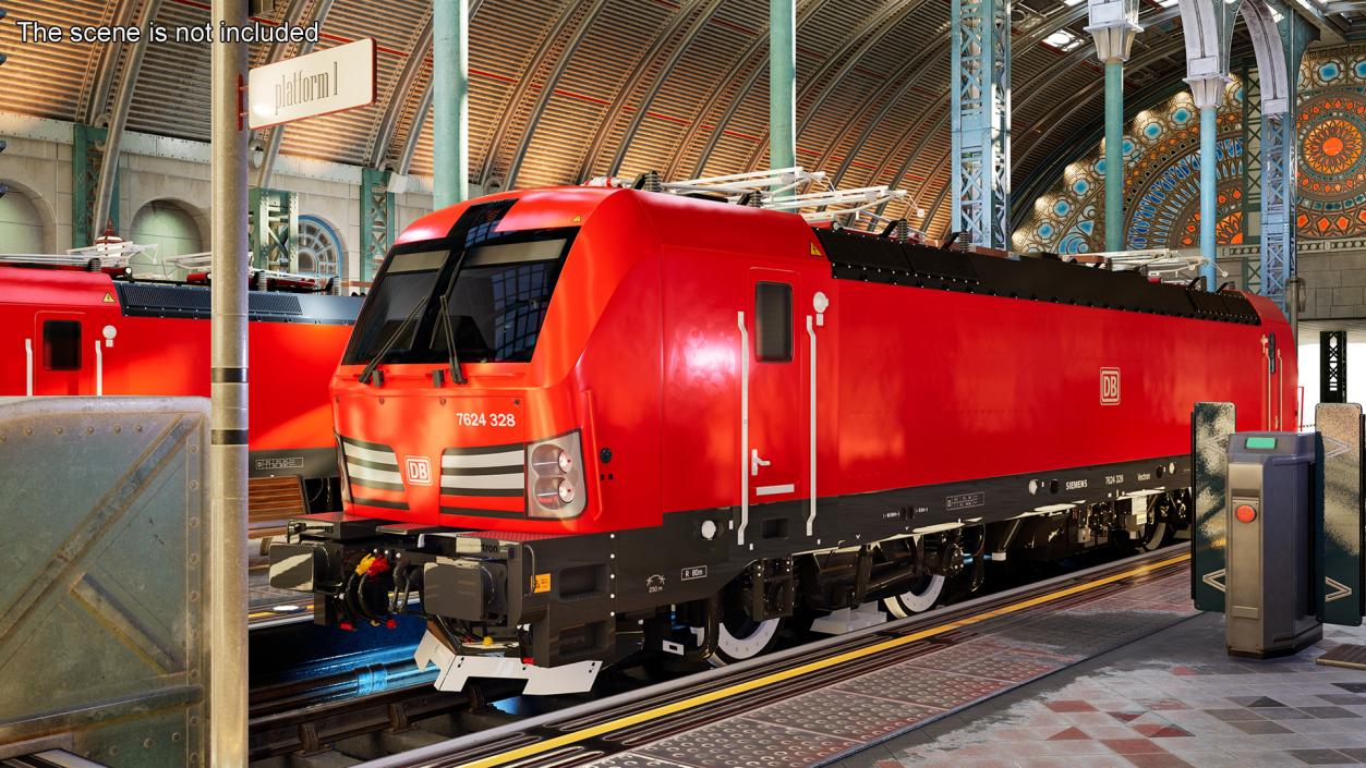 Siemens Mobility Vectron Locomotive Red 3D model