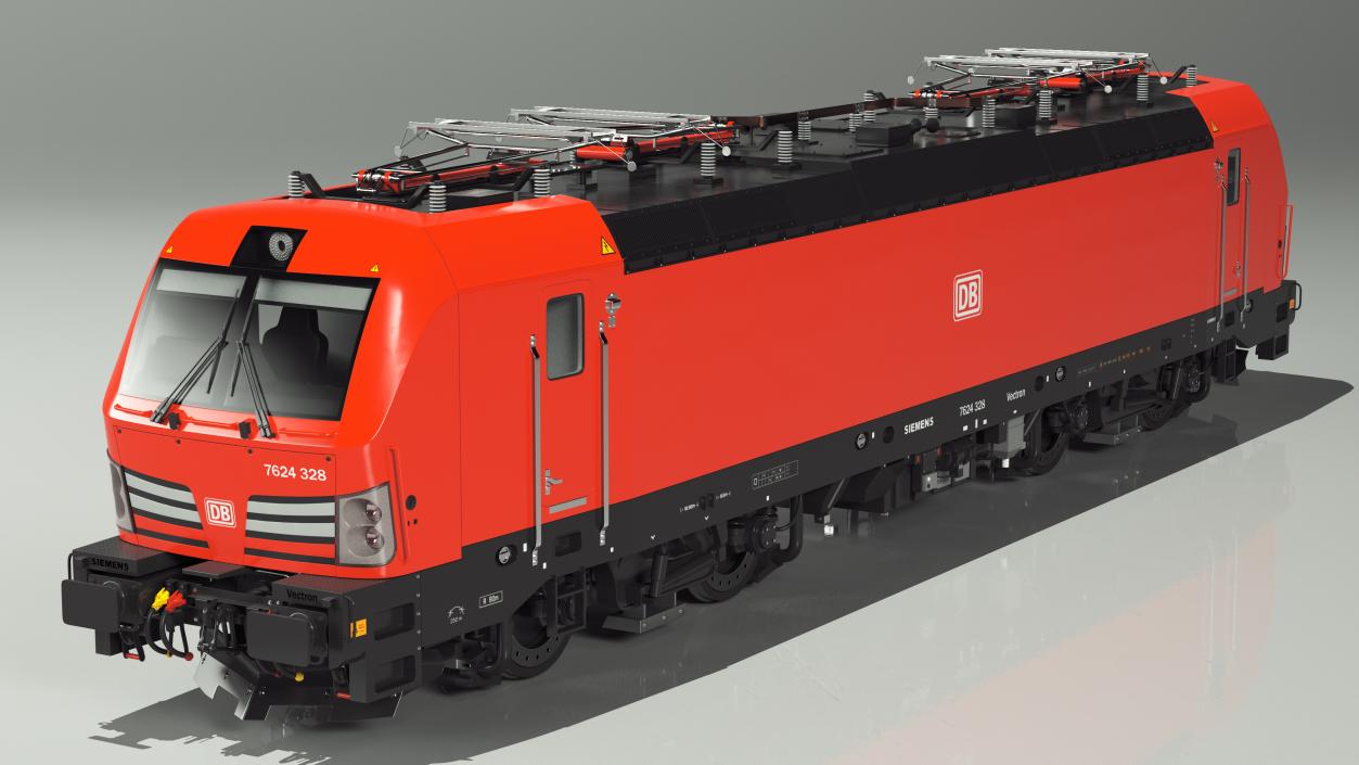 Siemens Mobility Vectron Locomotive Red 3D model