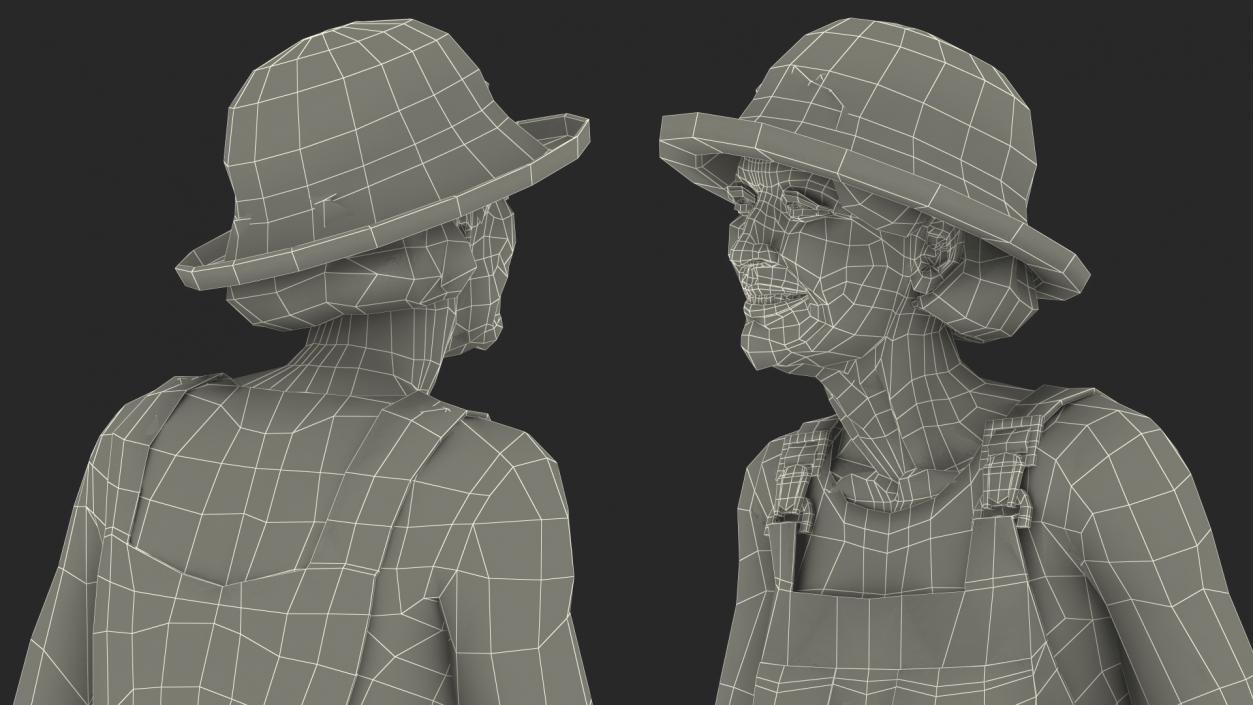 3D Old Lady Gardening model