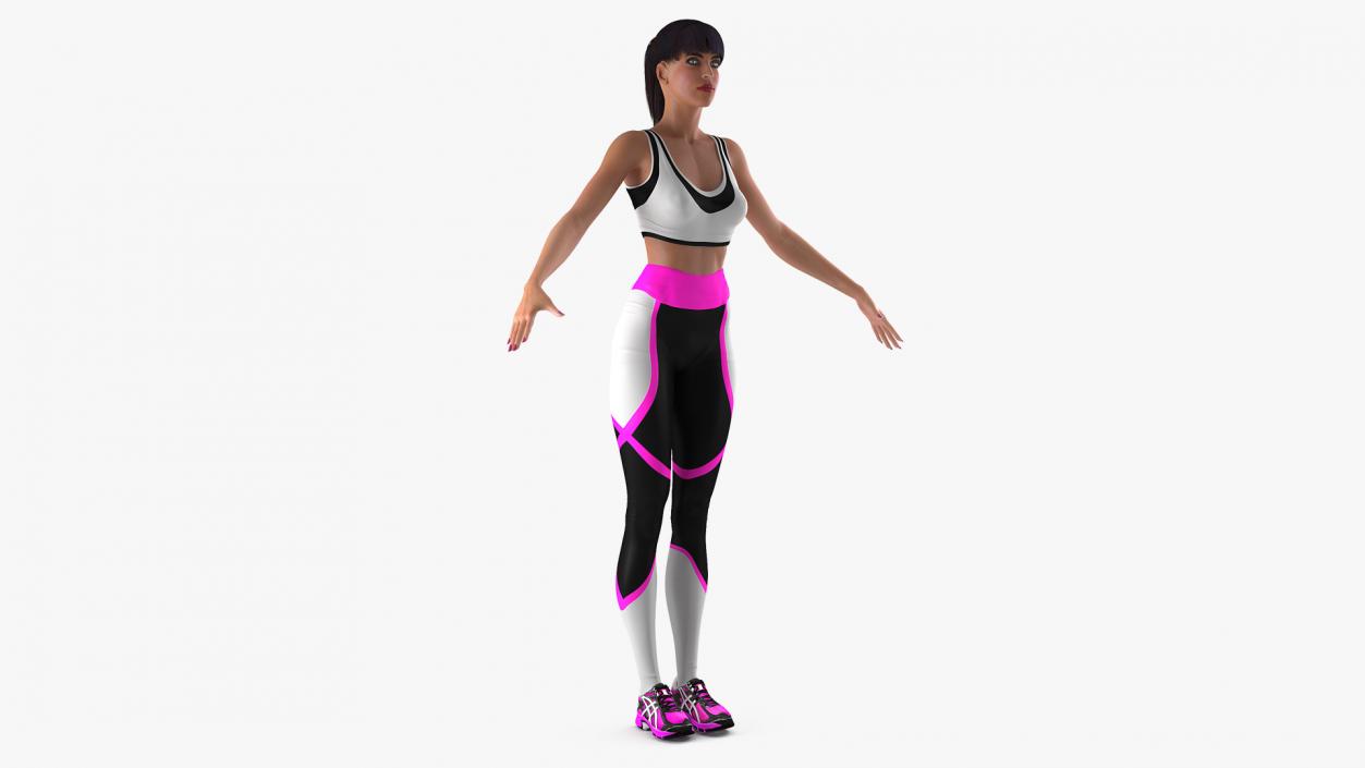 3D Woman in Sportswear T-Pose