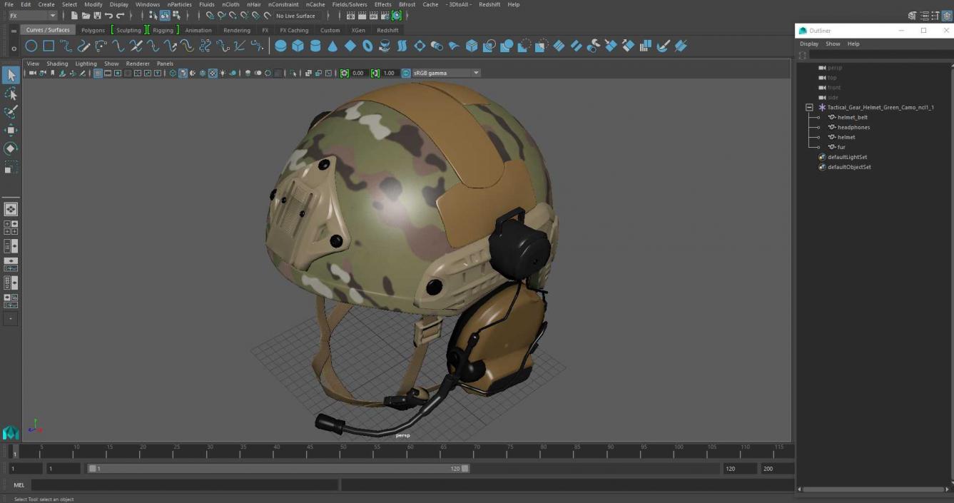 3D Tactical Gear Helmet Green Camo