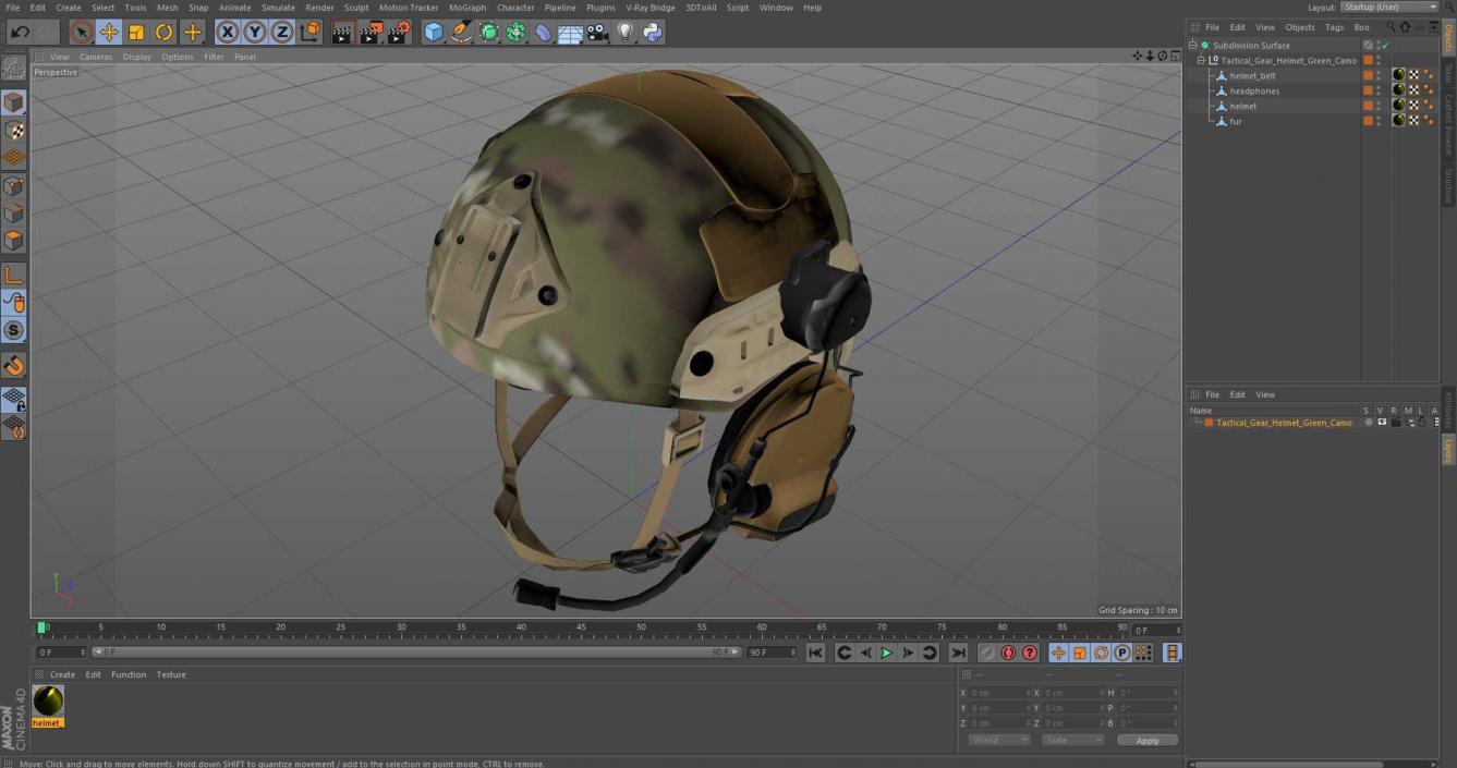 3D Tactical Gear Helmet Green Camo