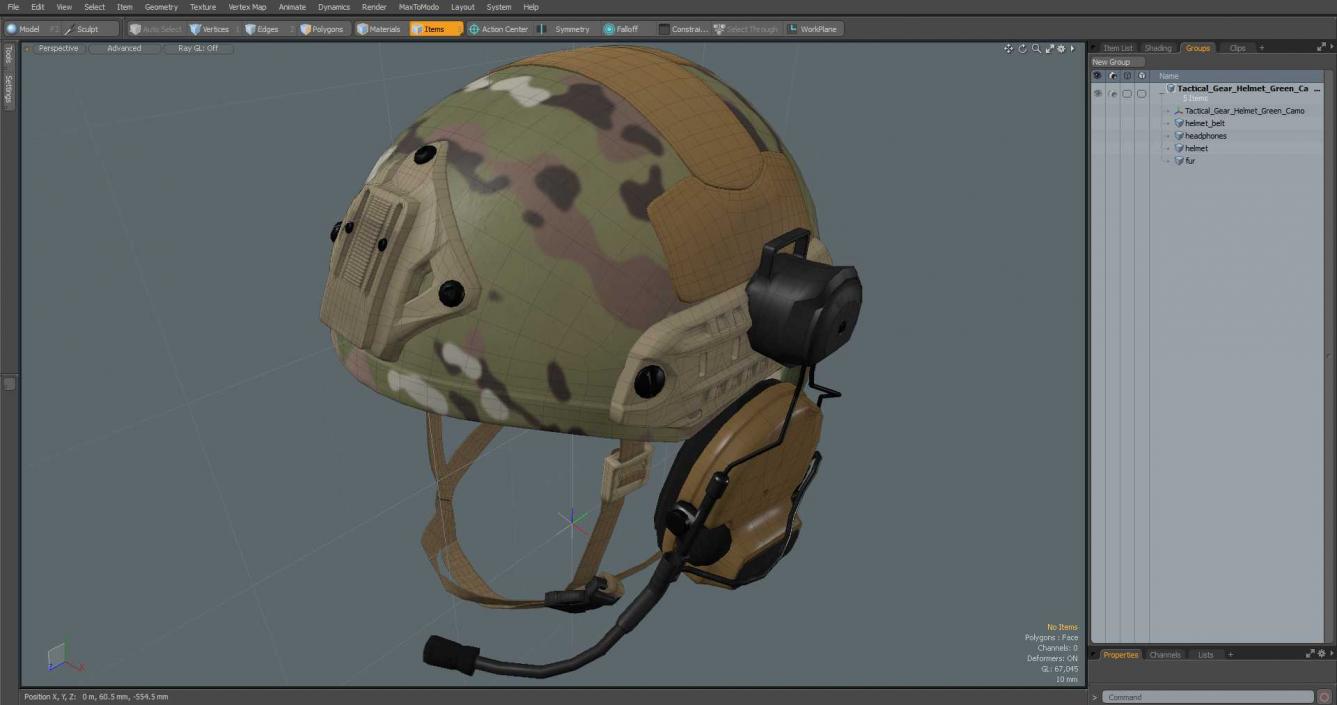 3D Tactical Gear Helmet Green Camo