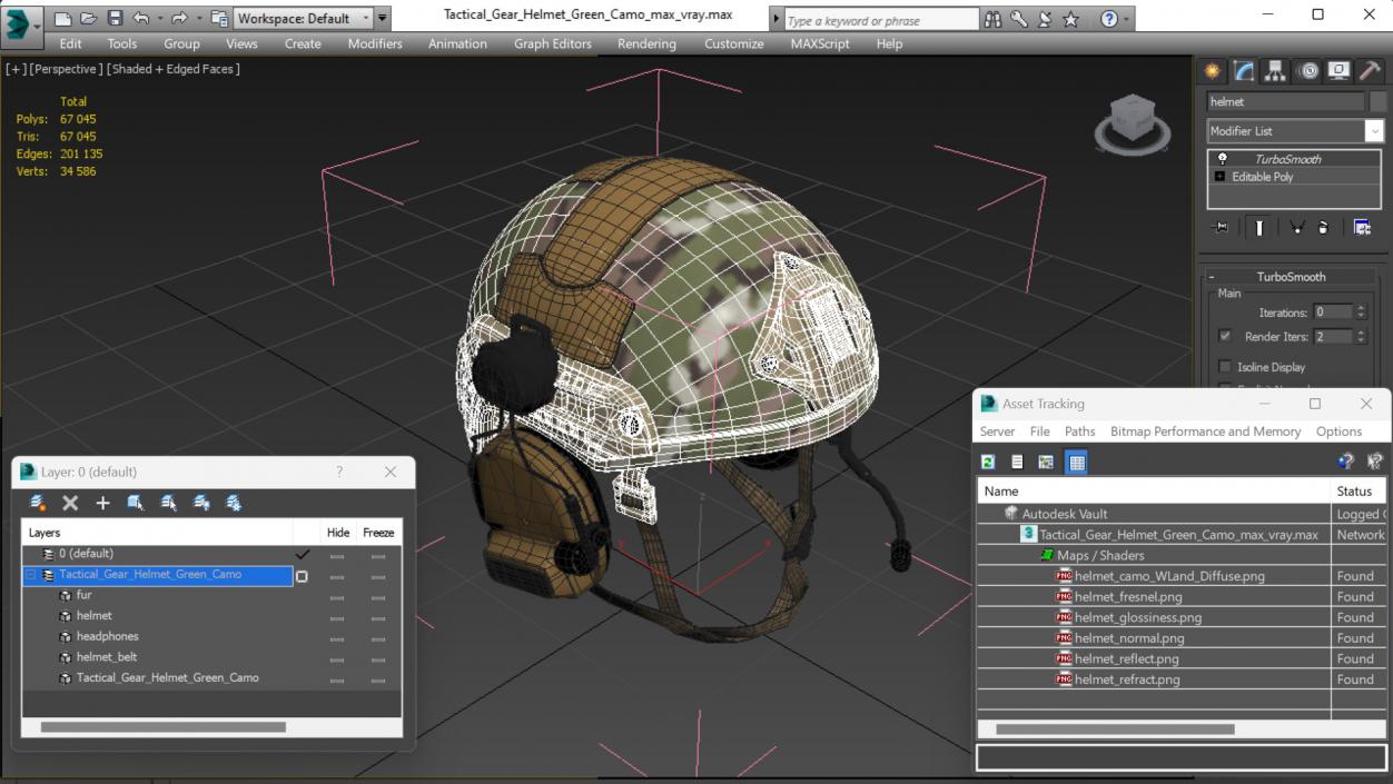 3D Tactical Gear Helmet Green Camo