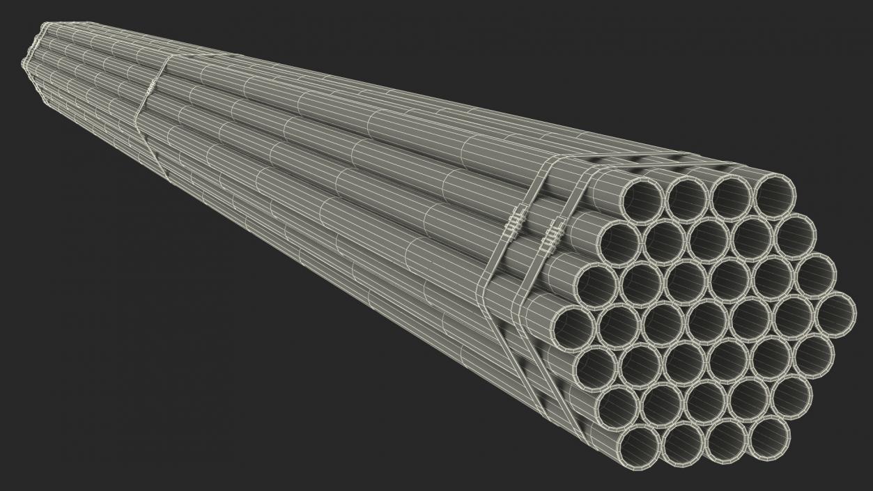 3D Plastic Pipes Bundle 6 Meters 2